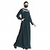 Designer abaya with an embroidery patch on yoke Designer abaya with an embroidery patch on yoke